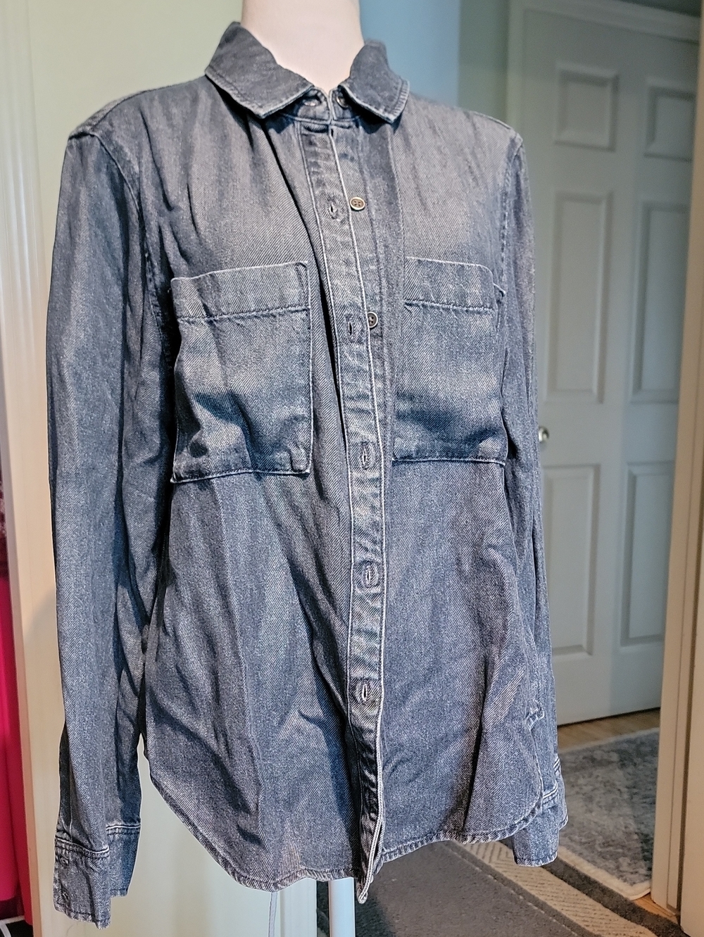Cloth And Stone Blue Denim Button-Up Shirt